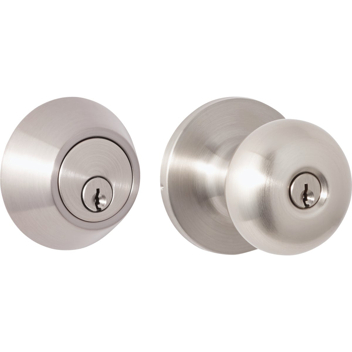 Premier Lock Stainless Steel Entry Door Knob Combo Lock Set with Deadbolt  and 6 Keys ED03 - The Home Depot