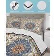 thumbnail image 4 of Ethnic Rustic Twin Size Down Alternative Comforter,Lightweight Comforter Quilt Bedding Set with Pillow Shams Boho Southwestern Antique Orange Blue Green All Seasons Bed Comforter Duvet Insert 68"x86", 4 of 7