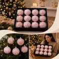 thumbnail image 3 of European Style Christmas Ball Ornaments, 8 cm Textured Baubles in Gift Box, Multicolor Xmas Hanging Decorations for Tree and Home - Pink, 3 of 7