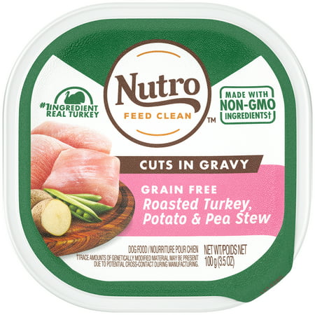 NUTRO Grain Free Wet Dog Food Cuts in Gravy Roasted Turkey, Potato & Pea Stew, 3.5 oz.