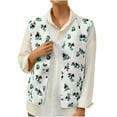 thumbnail image 3 of Women's Sherpa Vest Sleeveless Button Down Floral Print Open Front Fuzzy Gilet Outerwear Fall Winter Warm Cozy Loose Fit Jacket, 3 of 4
