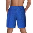 thumbnail image 2 of Lsque Mens Swim Trunks Blue Glitter Pattern - Bathing Suit Compression Liner - Beach Swim Shorts Swimwear - (S-3XL) - Stretch Quick Dry -Large, 2 of 9