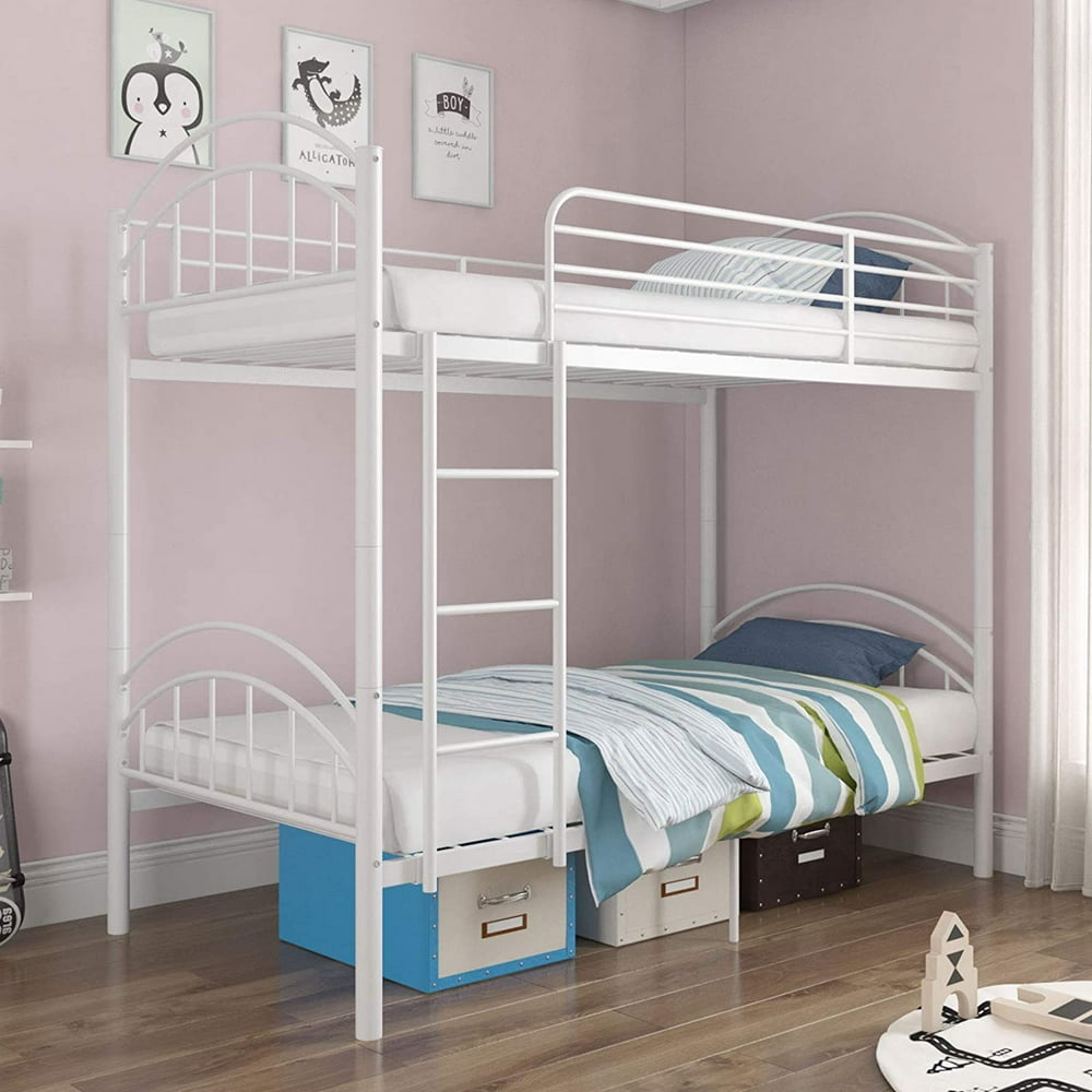 mecor Twin Over Twin Metal Convertible Bunk Bed Sturdy Metal Frame