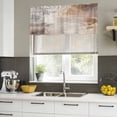 thumbnail image 4 of Brown Curtain Valances for Windows, Kitchen Valance Window Treatments Panel 2 Pack, Modern Contemporary Abstract Art Rod Pocket Short Curtains for Bathroom Bedroom 42 x 12 Inch, 4 of 8
