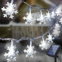 Qoosea 100 LED Christmas Snowflake String Lights, 39 ft Christmas Lights Fairy Light Waterproof for Indoor Outdoor Holiday Wedding Party, Xmas Tree, New Year, Garden Decorations (White)