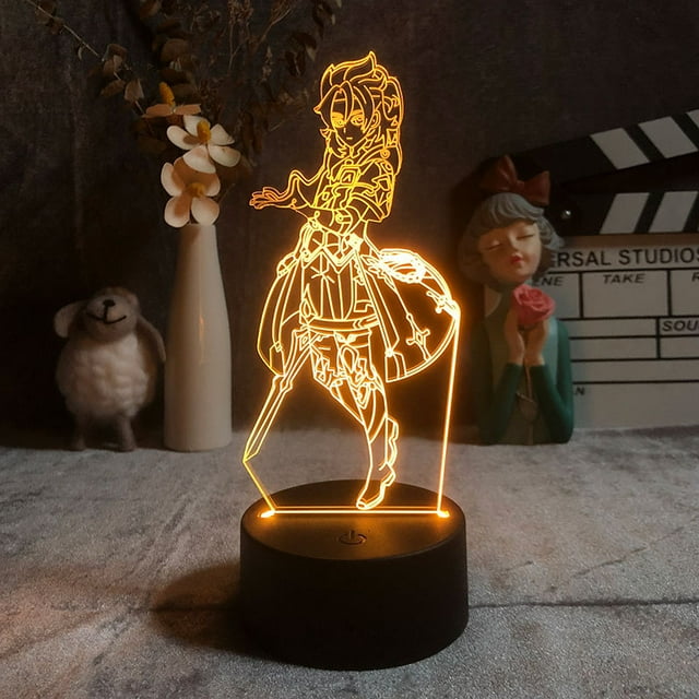 Luz nocturna Genshins Impacts Albedos 3D LED que cambia de color