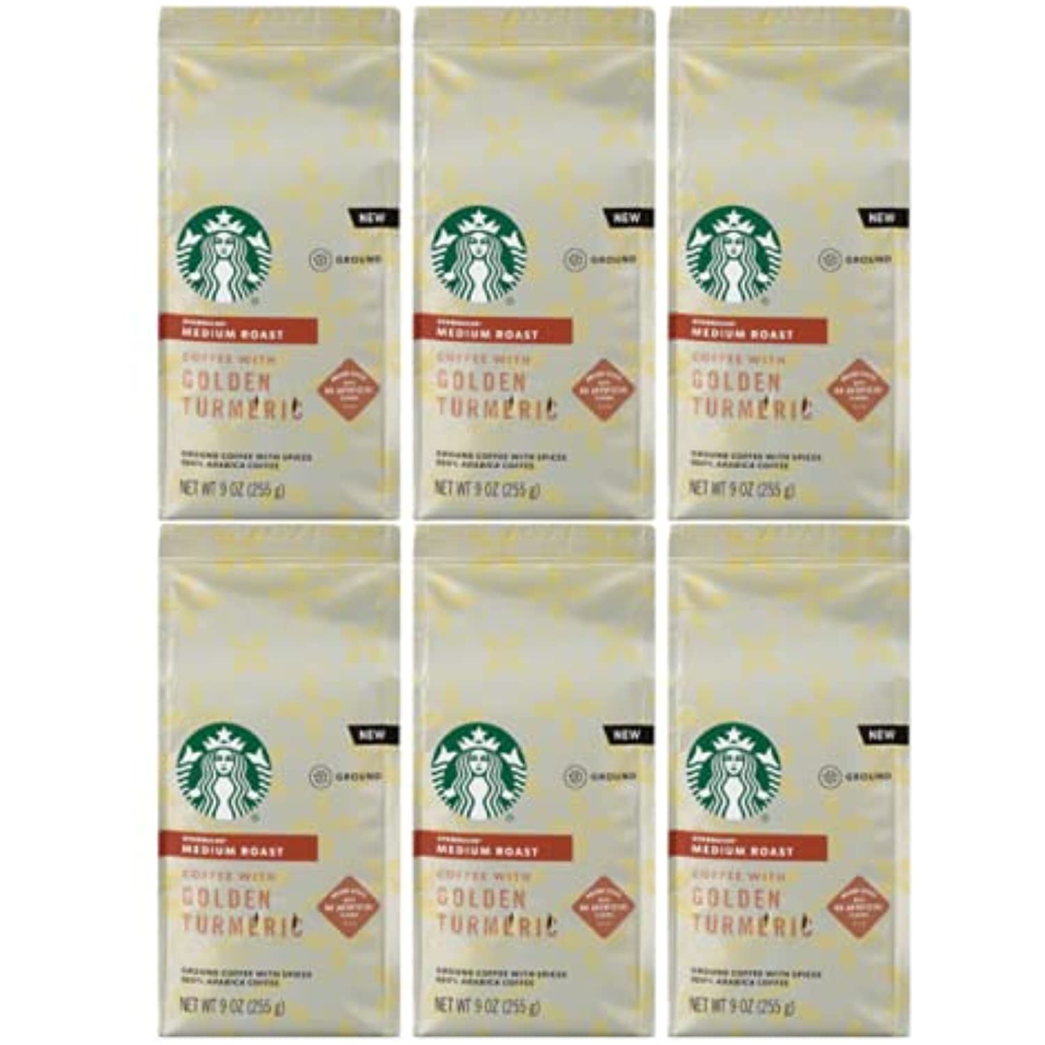 Starbucks Medium Roast Ground Coffee With Golden Turmeric — 6 Bags (9