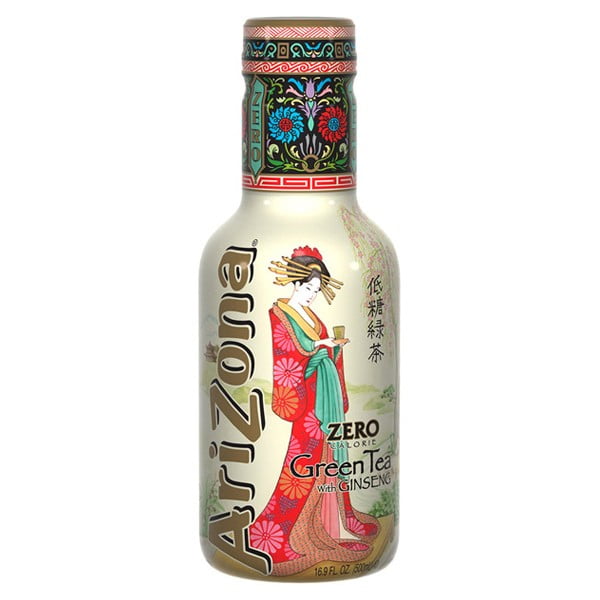 AriZona Iced Tea Zero Green 16 oz Plastic Bottles Pack of 20