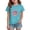 Turquoise, variant on Grblisyd Girls T Shirt Kids Summer Donut Print Short Sleeve Tops Casual Crewneck Tees 10-12 Years