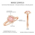 thumbnail image 5 of Rosec Jewels Vintage Style Lab Grown Pink Diamond Engagement Ring 1 Carat - IGI Certified Fancy Pink Diamond Ring (VS1 Grade), 18K Rose Gold, US 5.50, 5 of 8