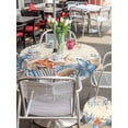thumbnail image 5 of Outdoor Tablecloths with Umbrella Hole & Zipper, Blue Coastal Round Tablecloth 54 Inch, Summer Beach Starfish Weeping Eucalyptus Retro Waterproof Table Cloth, Patio/Pool/Picnic Table Covers, 5 of 8