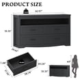 thumbnail image 2 of FANRAL 4 Drawers Dresser & Open Shelf for Bedroom,Modern Wooden Chest of Drawers with LED Light,Storage Organizer Dresser for Closet,Black Dresser, 2 of 7