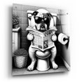 thumbnail image 2 of Epic Art 'Bulldog On Toilet B&w' by Rey Klimt Acrylic Glass Wall Art, 24" x 24", 2 of 8
