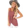 thumbnail image 6 of YYDGH Womens Spaghetti Strap Tank Tops Sleeveless Casual Loose Twist Knot Summer Solid Color Shirt Cami Tunic Wine Red M, 6 of 9