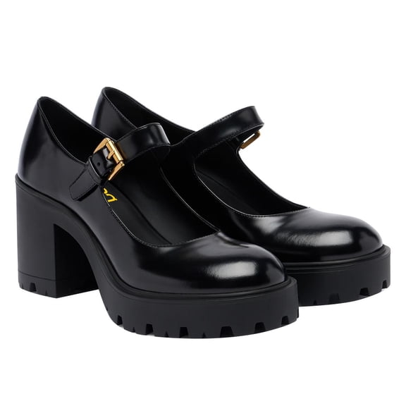 FSJ Women Mary Jane Shoes Platform Chunky Heel Pumps Size 8 Black