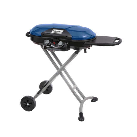 Coleman RoadTrip X-Cursion 2 Burner Propane Grill for Outdoor Camping and BBQ, Stand Up Grill, Blue