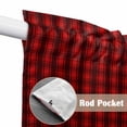 thumbnail image 2 of Red Black Plaid Kitchen Window Curtains, Swag Curtains Valance for Bedroom Living Room Bathroom, Country Vintage Star Abstract Gingham Rod Pocket Window Curtain Block Drapes 2 Panels 36"x36", 2 of 9