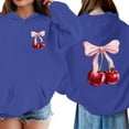 thumbnail image 4 of YunPes Girl's Cherry Graphic Hoodies Kids Bow Cherry Pullover Hooded Sweatshirt Boys Long Sleeve Oversized Sweaters Cute Preppy Coat, 4 of 8