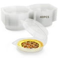thumbnail image 1 of 40 recipientes de plástico para tartas, recipientes desechables para tartas, recipientes de postre de plástico transparente con tapa a presión, soportes redondos transparentes para tartas, galletas, d, 1 of 6