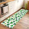 thumbnail image 3 of St Patricks Day 2'x6' Runner Rug, Green Shamrock Spring Watercolor Lucky Leaf Washable Non-Slip Area Rugs for Hallway Kitchen Floor Bedroom Entryway, Laundry Carpet Decoration Indoor Mat, 3 of 9