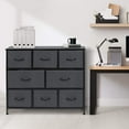 thumbnail image 5 of Sorbus Dresser with 8 Drawers - Furniture Storage Chest for Kids Clothing Organization, Bedroom, Hallway, Closet, Office - Steel Iron Frame, Rustic Farmhouse Wood Top, Fabric Bins (Black), 5 of 6