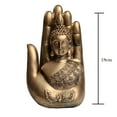 thumbnail image 5 of Thai Decor Palm Buddha Beautiful Handcrafted Antique Blessing Palm Buddha Idol Statue Decorative Showpiece (Gold), 5 of 6