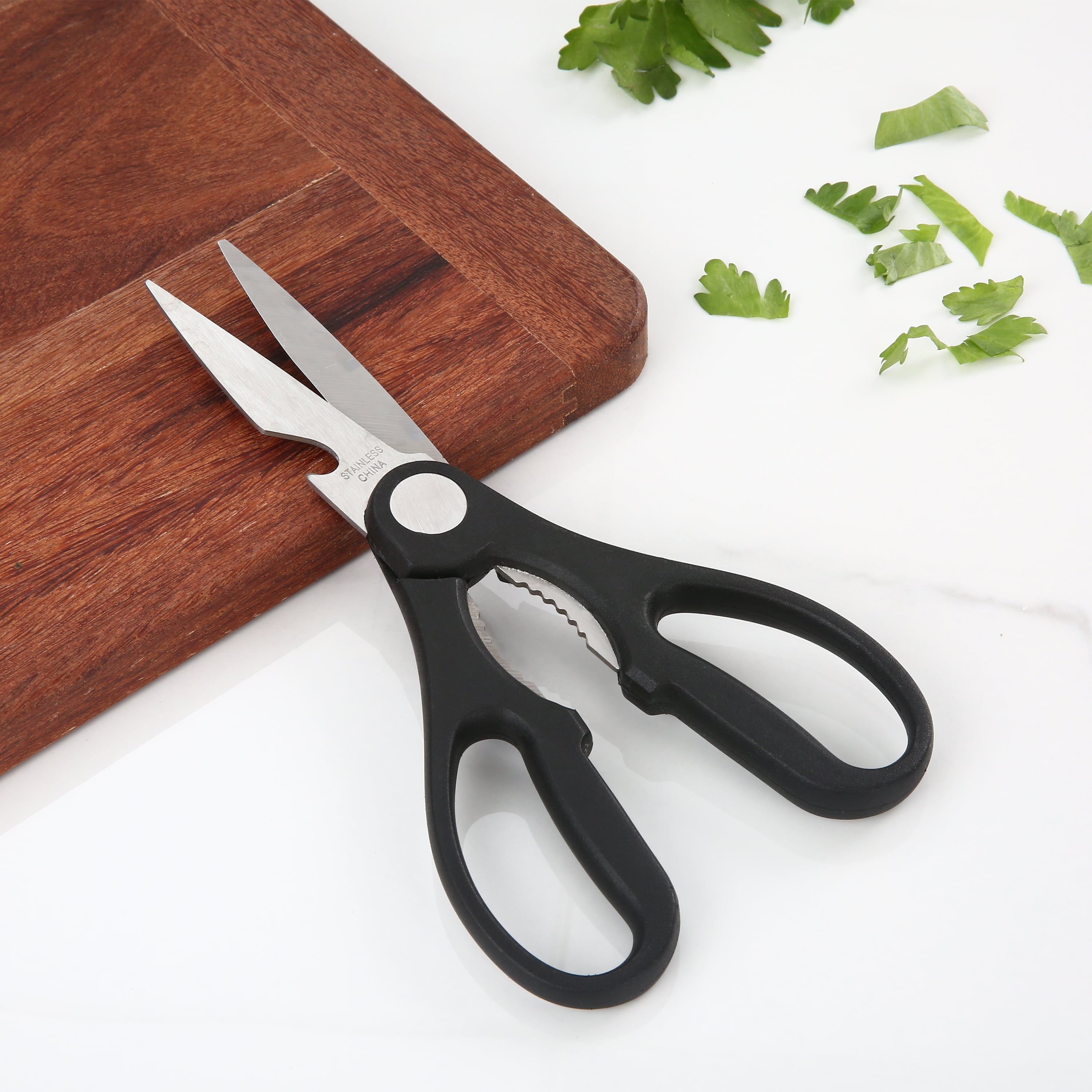 Green Bell Utility Kitchen Scissors G-2033 (Black) Longer Blade