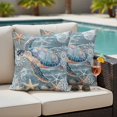 thumbnail image 4 of Blue Turtle Coastal Outdoor Waterproof Pillow Covers, Summer Beach Nautical Starfish Coral Decorative Square Throw Pillowcase Sofa Cushion Sham for Patio/Couch/Chair, 16"x16" 2 Pack, 4 of 8