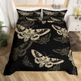 thumbnail image 2 of Erosebridal Skeleton Gothic Comforter Cover Full, Black Gold Bedding Full Size, Bohomian Style Decor, Reversible, 2 of 7