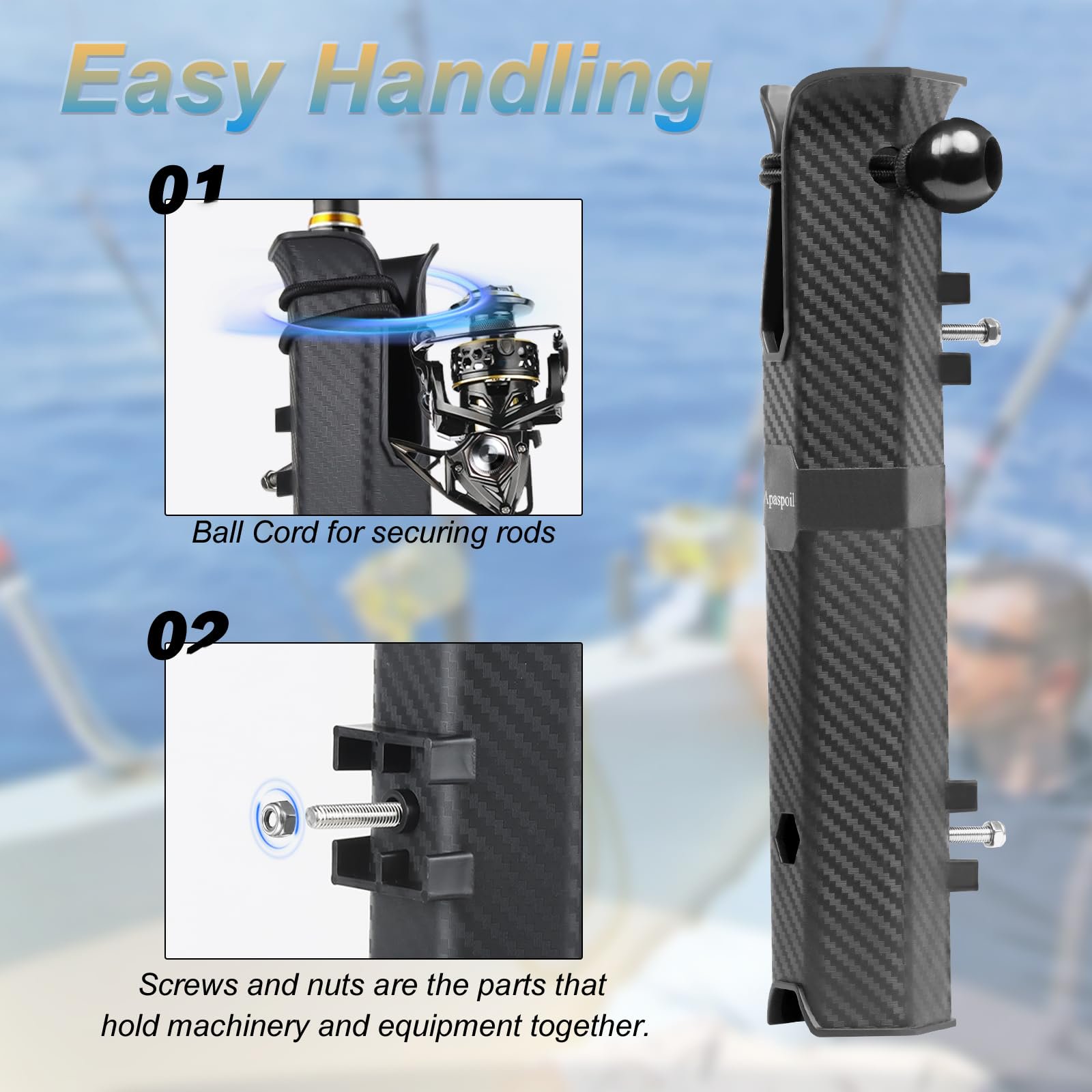 GFCAS-8 Pack Plastic Fishing Rod Holders with Mounting Hardware