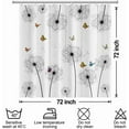 thumbnail image 7 of With Hook Shower Curtain Set Dandelion Modern Rustic for Bathroom Hotel Style RV Stall Black White Shower Curtain Waterproof-72"W x 74"L (Pack of 1), 7 of 7