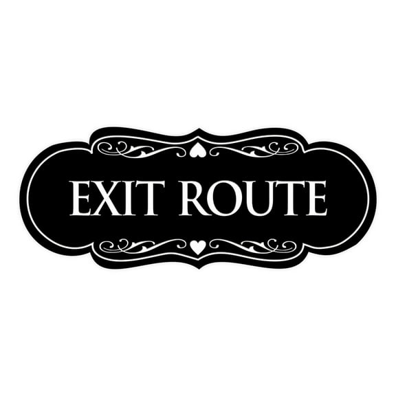 Signs ByLITA Designer Exit Route Sign (Black) - Large