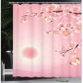 thumbnail image 4 of Ambesonne Landscape Shower Curtain, Nature Blossom Tree, 69"Wx84"L, Pink Yellow, 4 of 5