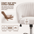 thumbnail image 5 of Alden Design Adjustable Tufted Velvet Office Chair with Barrel Back for Home Office, Cream, 5 of 10