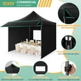 thumbnail image 6 of COBIZI 10x10 Heavy Duty Pop Up Canopy, Waterproof 420D Oxford, UPF 50+,Removable Awning and Sidewalls, Easy Setup Outdoor Tent for Wedding/Market/Backyard, with Storage Bag, Black, 6 of 6