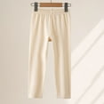 thumbnail image 2 of Hxshgdsn Kid Cotton Pajamas Pants Elastic Waist Solid Leggings Casual Full Length Pants Soft Daily Wear and School Activities(Beige/3-4 Years), 2 of 5