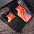 thumbnail image 3 of Dteck Magnetic for Samsung Z Flip 6 Case, Shockproof PU Leather Slim Hard Support Wireless Charging Protective Cover, Black, 3 of 6