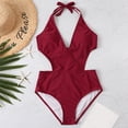thumbnail image 4 of Sngxgn Women Swimsuits Vintage Tummy Control Swimwear(Red,L), 4 of 6