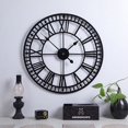 thumbnail image 1 of Reloj de pared de metal con números romanos, tradicional vintage retro I, 1 of 4