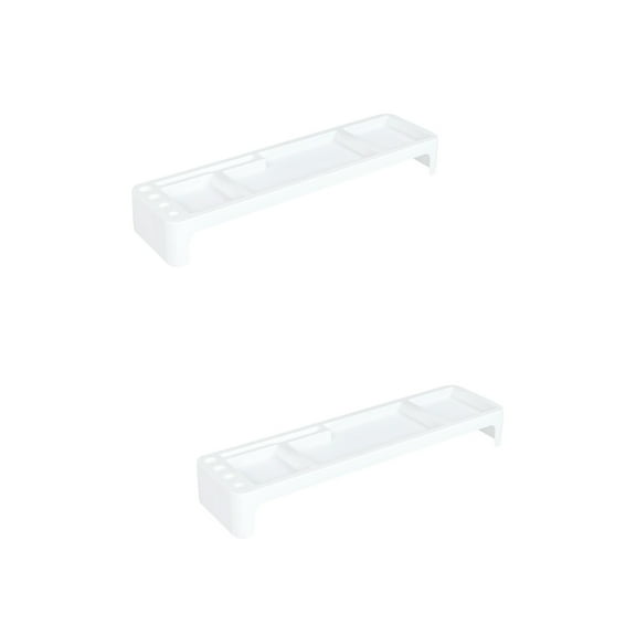 Set of 2 Supporting Shelf Keyboard under Cabinet Monitor Stand Riser White