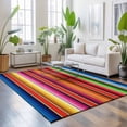 thumbnail image 3 of Large Area Rugs 8'x10', Mexican Style Carpet Runner Indoor Outdoor Rugs Home Decor Aesthetic, Colorful Mexico Stripes Red Blue Non Slip Mats Washable Accent Rug for Living Room Bedroom, 3 of 8