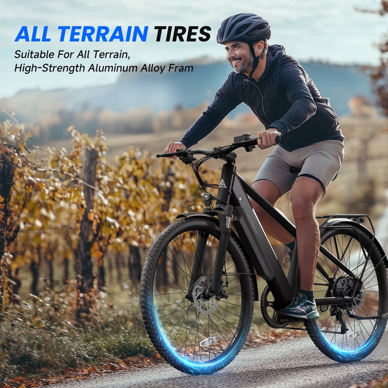 TST Electric Bike for Adults 26", Peak 750W Electric Bicycles, 25mph,  Long Range, 7-Speed, 7.8AH Battery, UL2849, APP Control