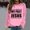 Pink, variant on Ladies' Fashionable Casual Autumn And Winter English Letter Printed Trendy Hoodie Round Neck Hoodie Long Sleeved Top Sweatshirt Boy Color Pullover Lined Hoodie Women Distressed Top Women Ladies Hoodie