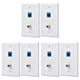 thumbnail image 1 of 6 Paquetes de Salida de Placa de Pared Coaxial Ethernet con 1 Puerto Cat6 y 1 Puerto Tipo F Coaxial Chapado en RJ45 Placas de Pared, 1 of 5