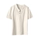 thumbnail image 4 of pstuiky camisetas de manga corta para hombre, Camisa estilo vintage informal de color liso con cuello en V y manga corta para hombre camisas casuales para hombre xxxl, 4 of 5