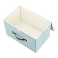thumbnail image 3 of Storage Boxes, [3-Pack] Large Linen Fabric Foldable Storage Cubes Bin Box Containers Storage Bins with Lid and Handles for Nursery, Closet, Bedroom, Home - Blue, 3 of 8