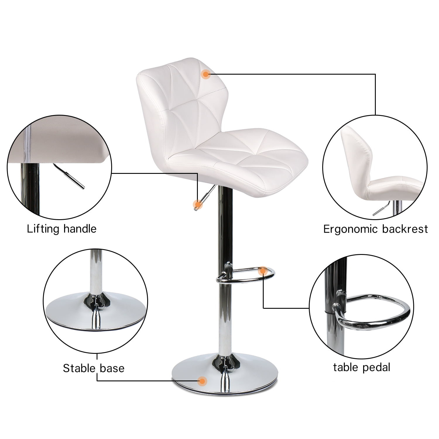 FULLWATT Bar Stools PU Leather Seat with Chrome Base Nepal Ubuy