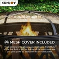 thumbnail image 3 of SUNJOY 27 Inch Fire Pit for Outside, Outdoor Steel Wood Burning Fire Pits with Mesh Spark Screen and Fire Poker, Large Bonfire for Patio and Backyard, Black with Burnished Gold Highlights, 3 of 9