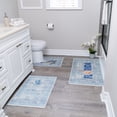 thumbnail image 1 of the US States Design 3 Piece Bathroom Rugs Set - Non-Slip Ultra Thin Bath Rugs for Bathroom Floor - Washable Cotton Bathroom Mats Set, 1 of 8
