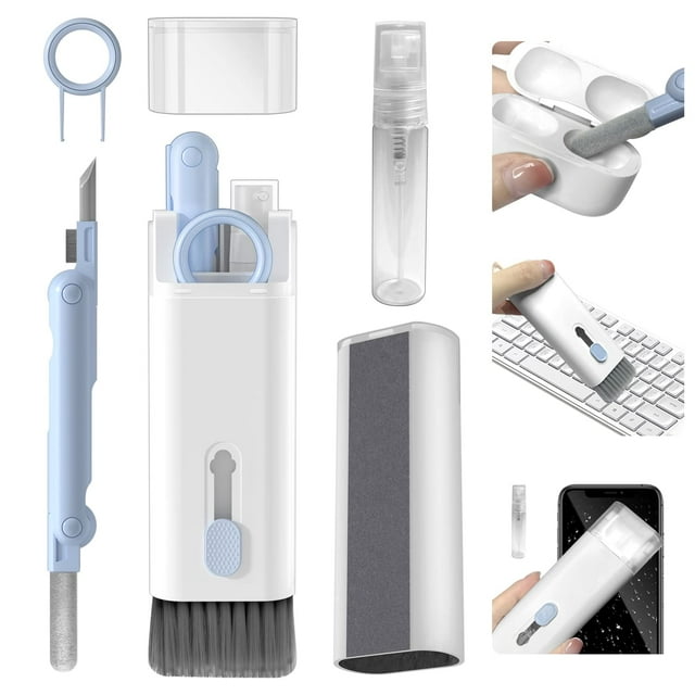 7 in 1 Electronic Cleaner Kit, Keyboard Cleaner Kit with Brush, 3 in 1 Cleaning Pen for Airpods Pro, Multifunctional Cleaning Kit for Earphone, Keyboard, Laptop, Phone, PC Monitor